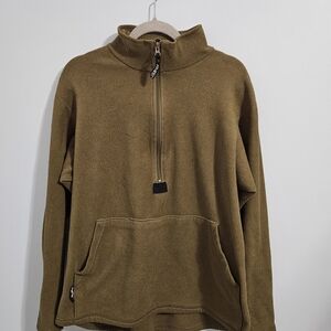 Peckham Polartec Fleece Quarter Zip Military Tactical Pullover Olive Brown Men